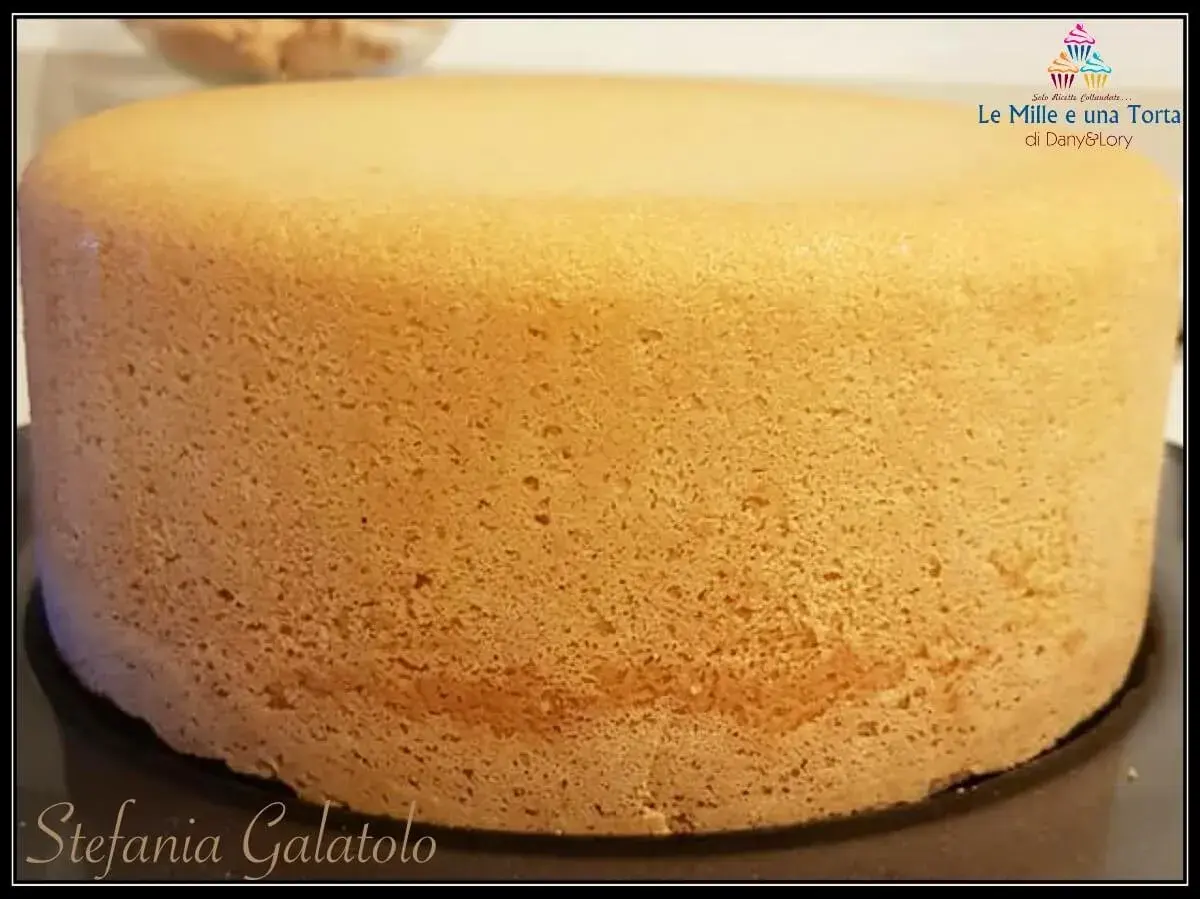 Un soffice pan di spagna, pronto per essere farcito e decorato. La sua consistenza perfetta promette un dolce delizioso.